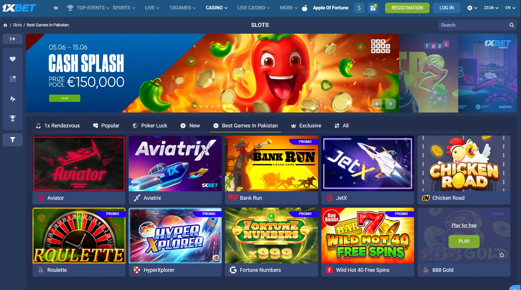 1xbet casino games in Pakistan